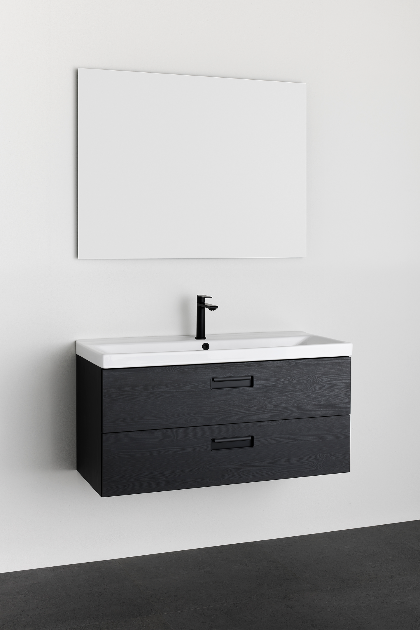 TVÄTTSTÄLLSSKÅP NORO RELOUNGE SVART, TRÄSTRUKTUR 1000 M BÄNKSKIVA