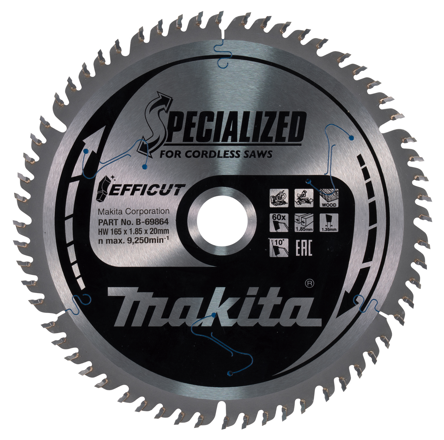 SÅGKLINGA B-69864 MAKITA EFFICUT TRÄ 165X20X60T