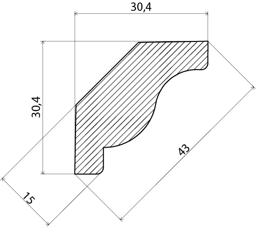 ALLMOGETAKLIST EHL PROLIST 361 SVANHALS, FURU 0500-N 15X43X3600MM