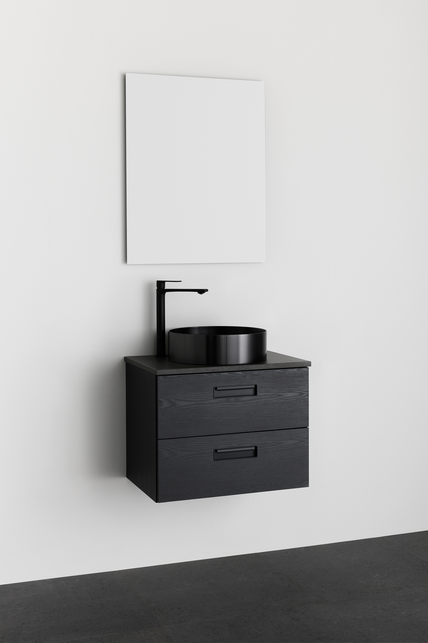 TVÄTTSTÄLLSSKÅP NORO RELOUNGE SVART, TRÄSTRUKTUR 600 M BÄNKSKIVA C