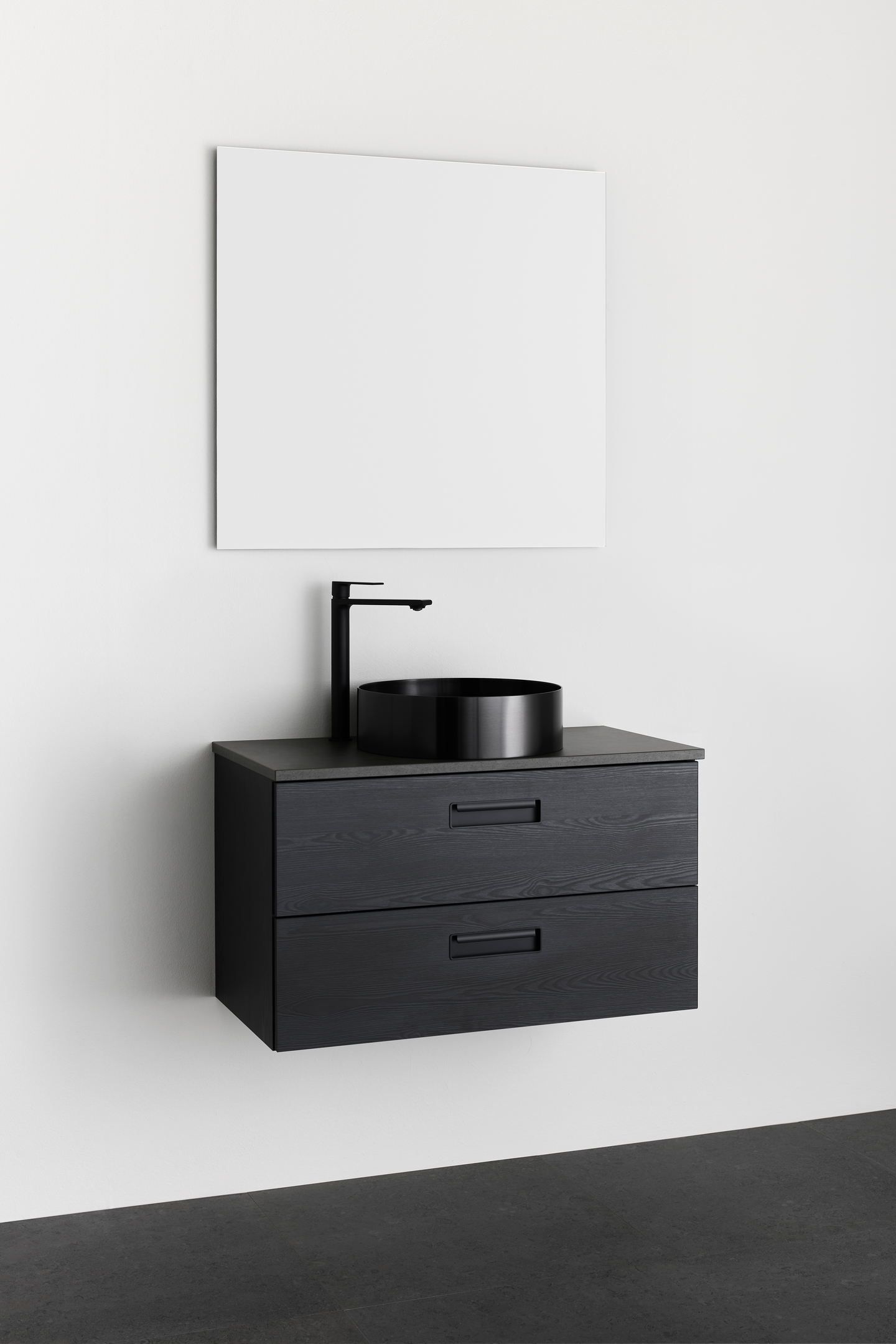 TVÄTTSTÄLLSSKÅP NORO RELOUNGE SVART, TRÄSTRUKTUR 800 M BÄNKSKIVA C