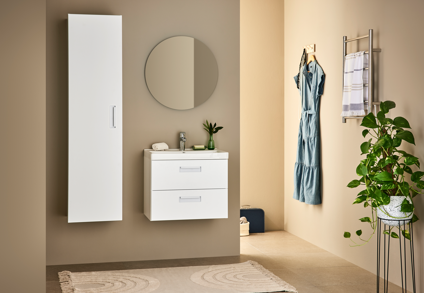 TVÄTTSTÄLLSSKÅP NORO RELOUNGE VIT, 600 M TVÄTTSTÄLL