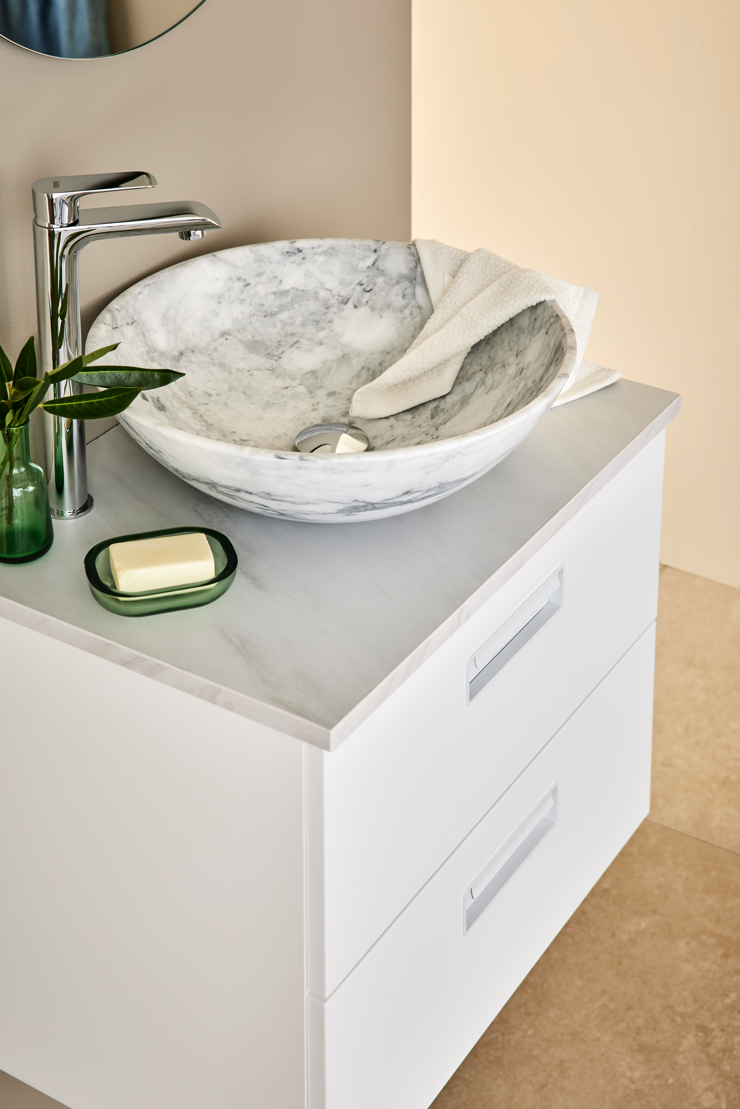 BÄNKSKIVA NORO LJUS MARMOR 600X420