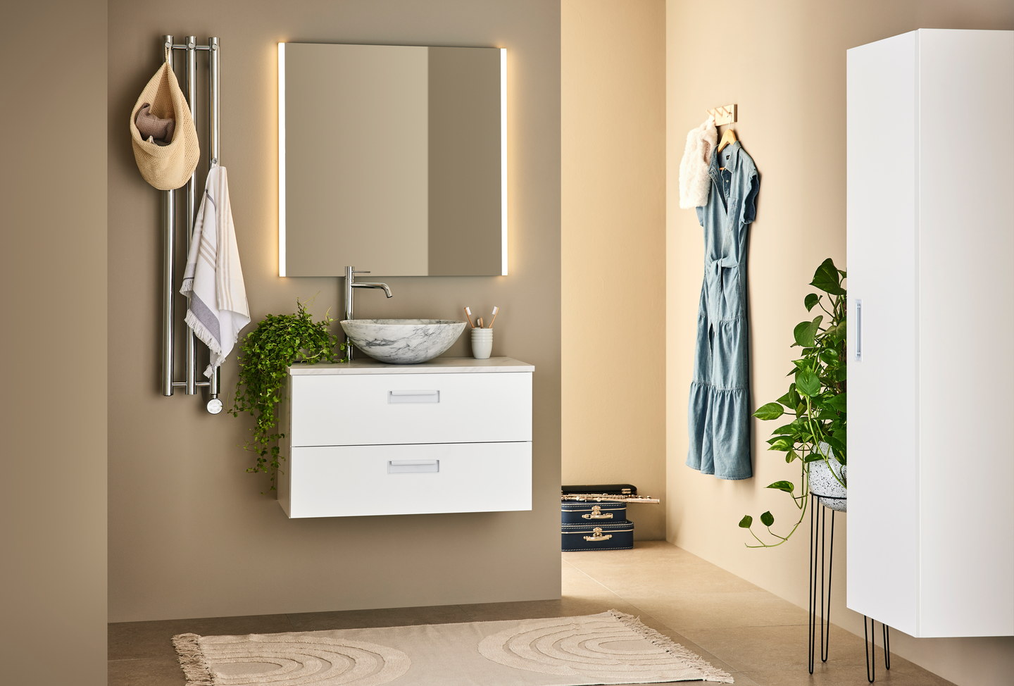 TVÄTTSTÄLLSSKÅP NORO RELOUNGE VIT, 800