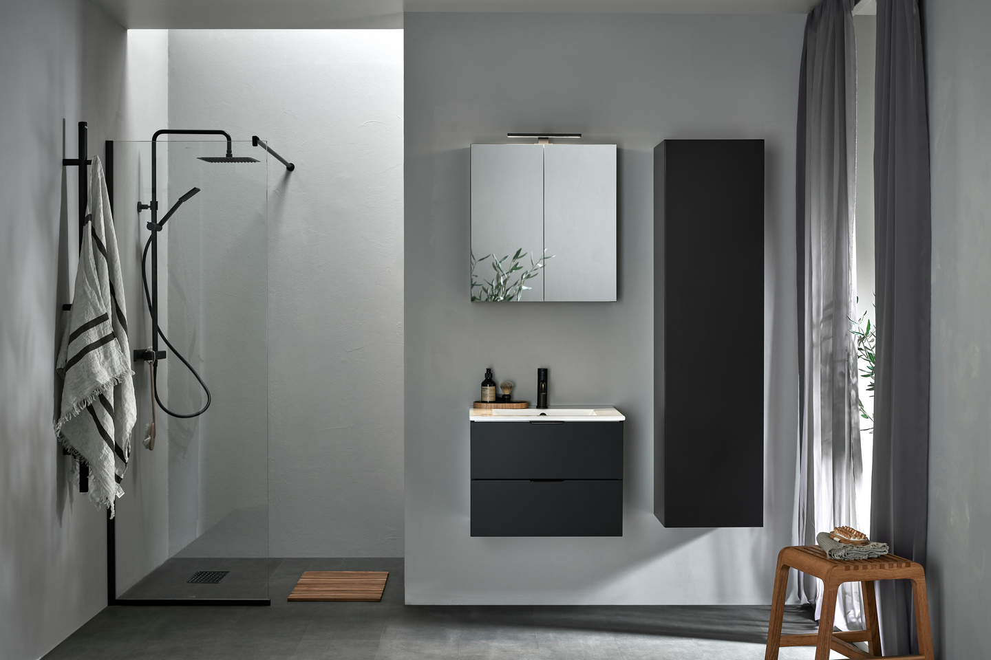 TVÄTTSTÄLLSSKÅP HAFA GO 2 LÅDOR SVART 600