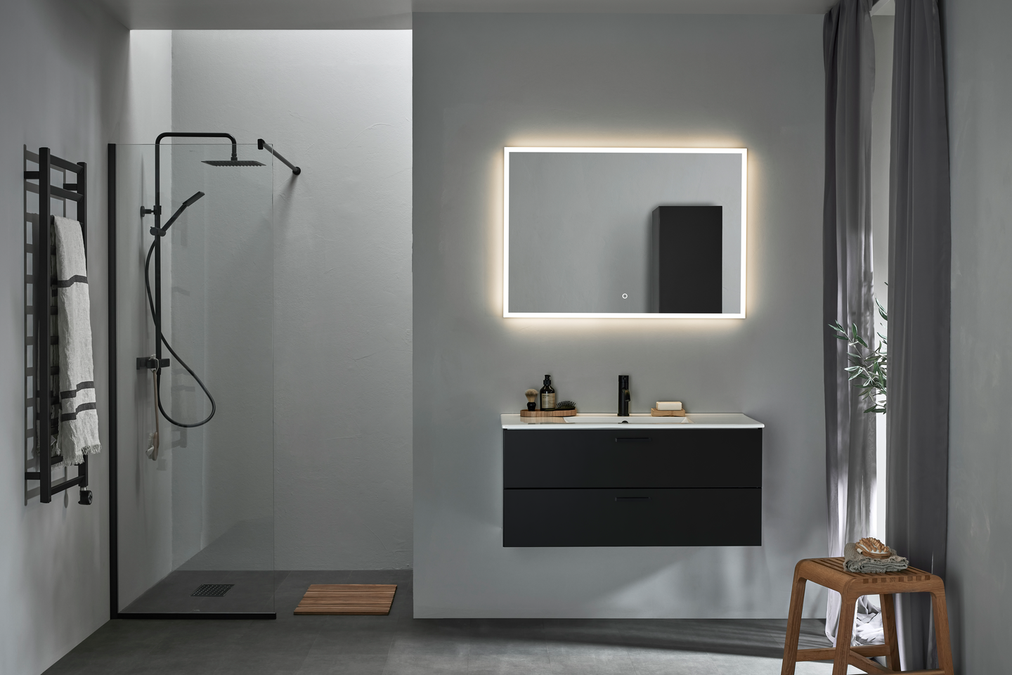 TVÄTTSTÄLLSSKÅP HAFA GO 2 LÅDOR SVART 1000 MED TVÄTTSTÄLL