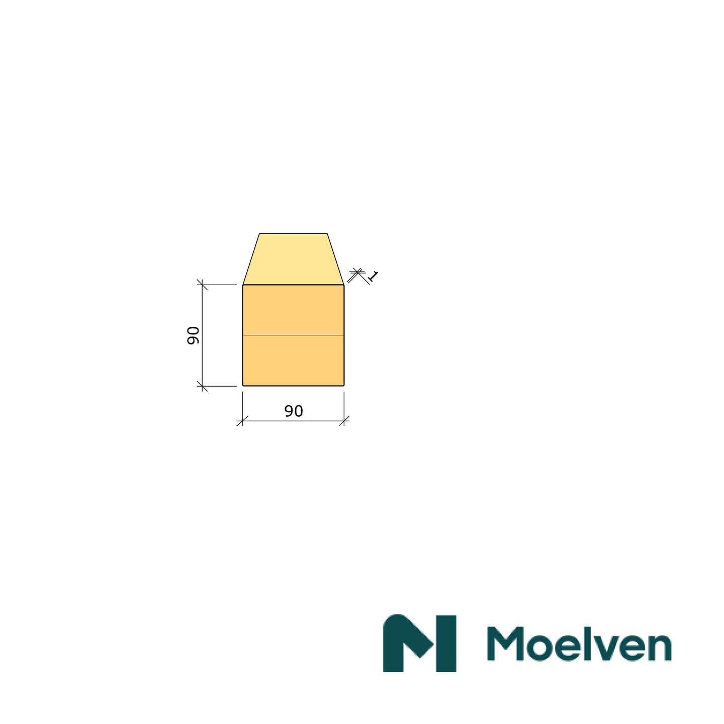 LIMTRÄPELARE GRAN GL30H 90X90 L3000MM