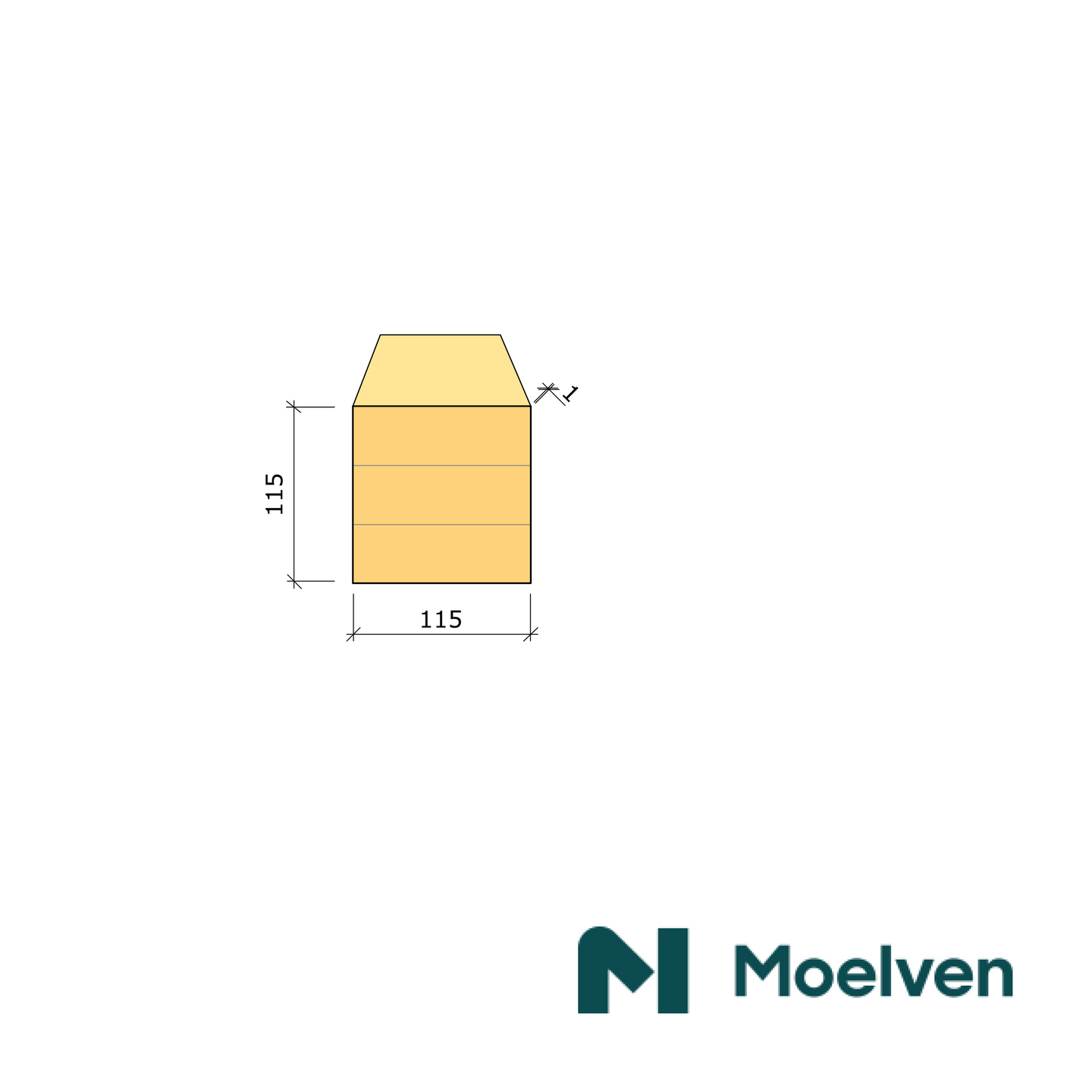 LIMTRÄPELARE 115X115X3000MM GRAN GL30H