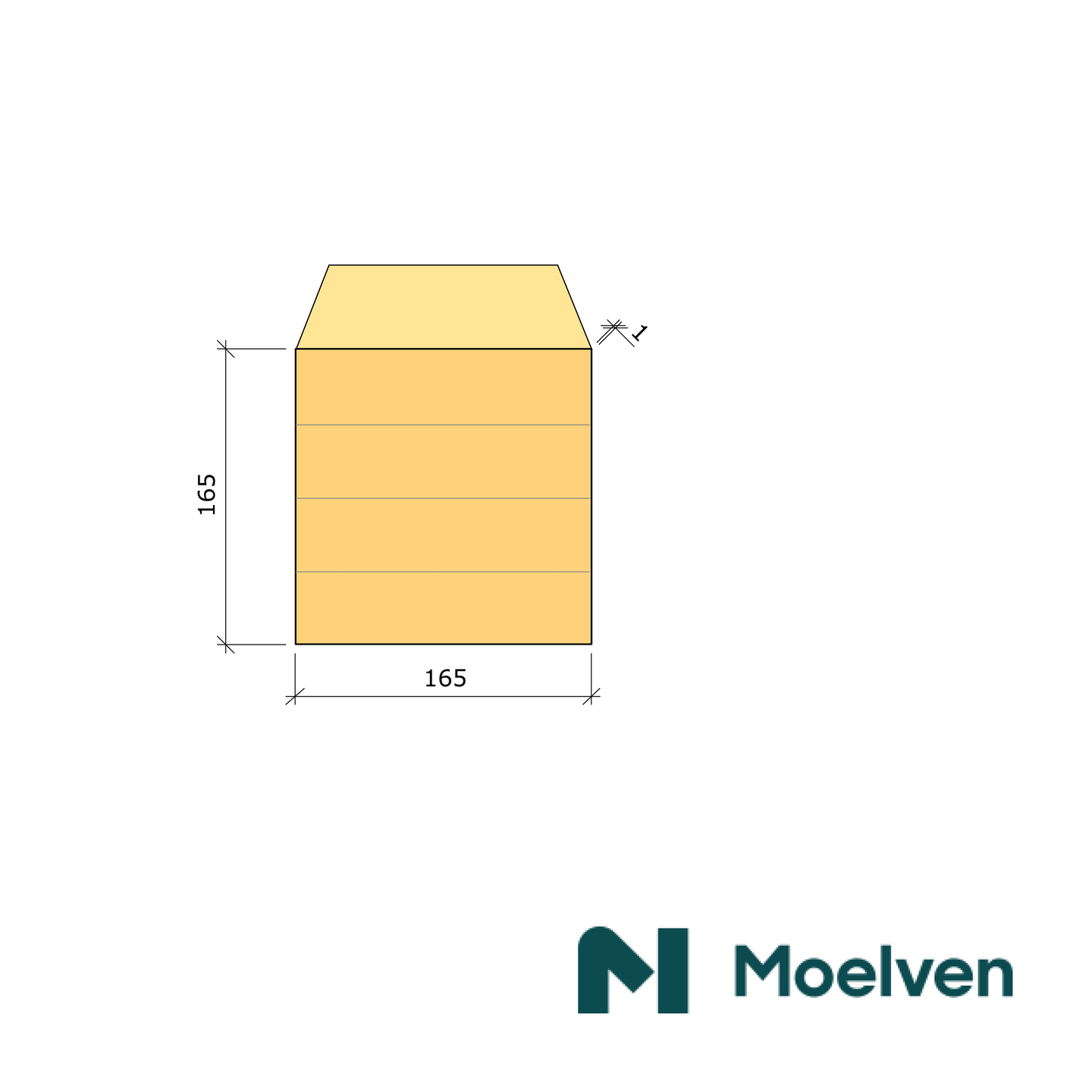 LIMTRÄPELARE MOELVEN TÖREBODA 165X165, GRAN GL30C/DIN GL24C
