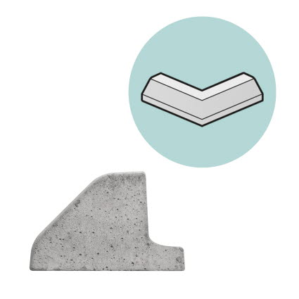 KANTSTEN G-STÖD A11 MED HÅL HÖRN UTÅTGÅENDE U LIM