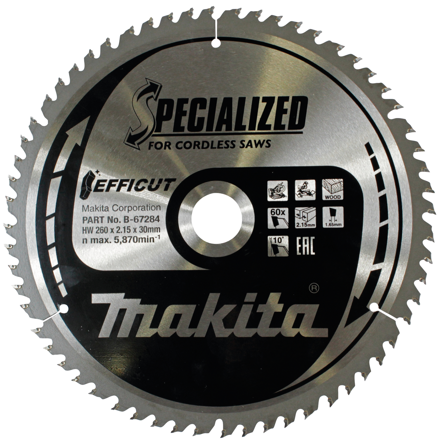 SÅGKLINGA B-67284 MAKITA EFFICUT TRÄ 260X30X60T
