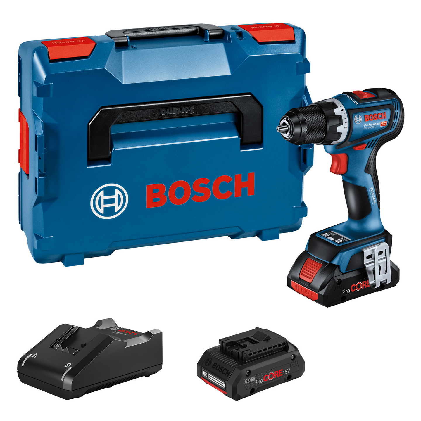 SKRUVDRAGARE BOSCH GSR 18V-90C 2X4AH, PC GCY LB