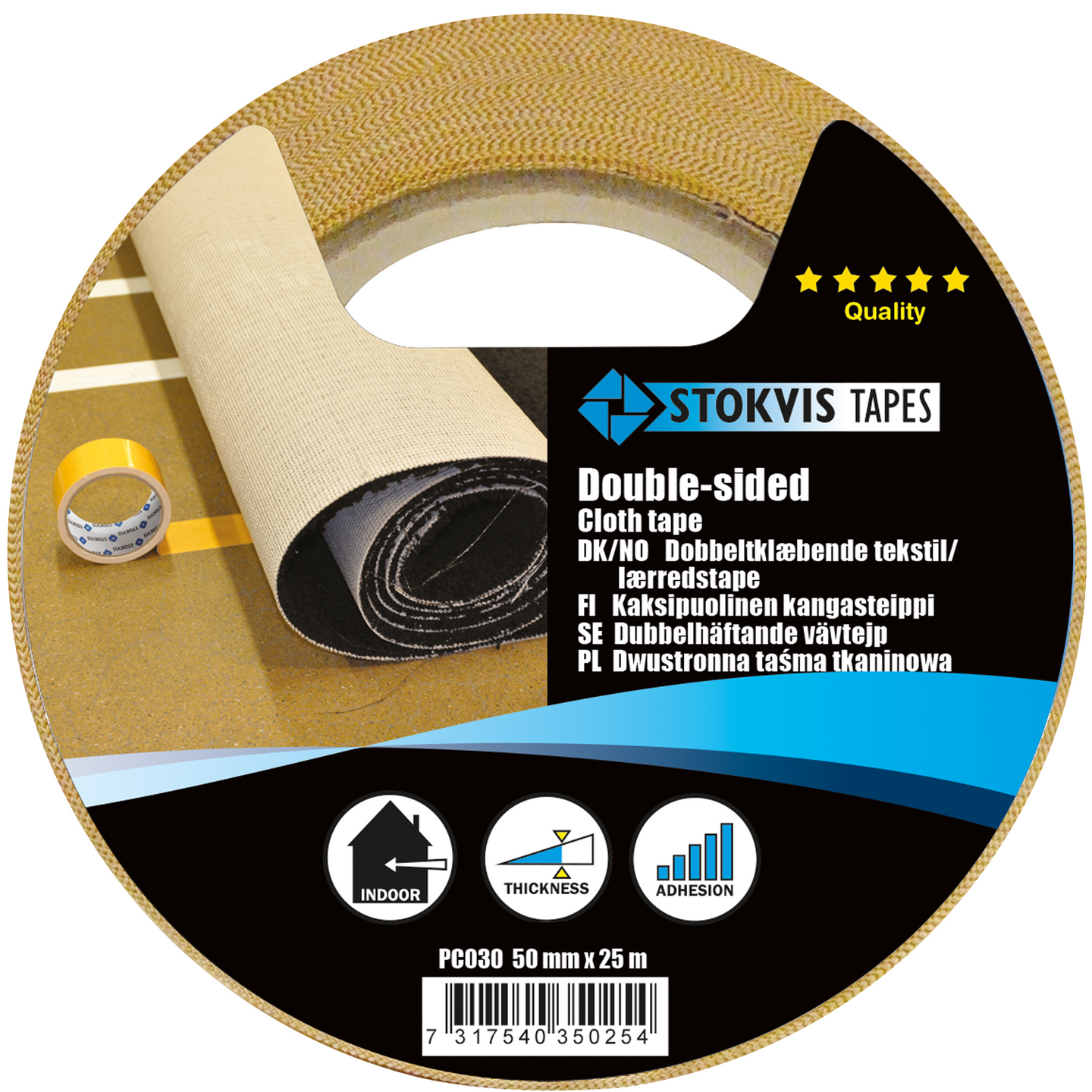 VÄVTEJP DUBBELHÄFT 50MMX25M STARK