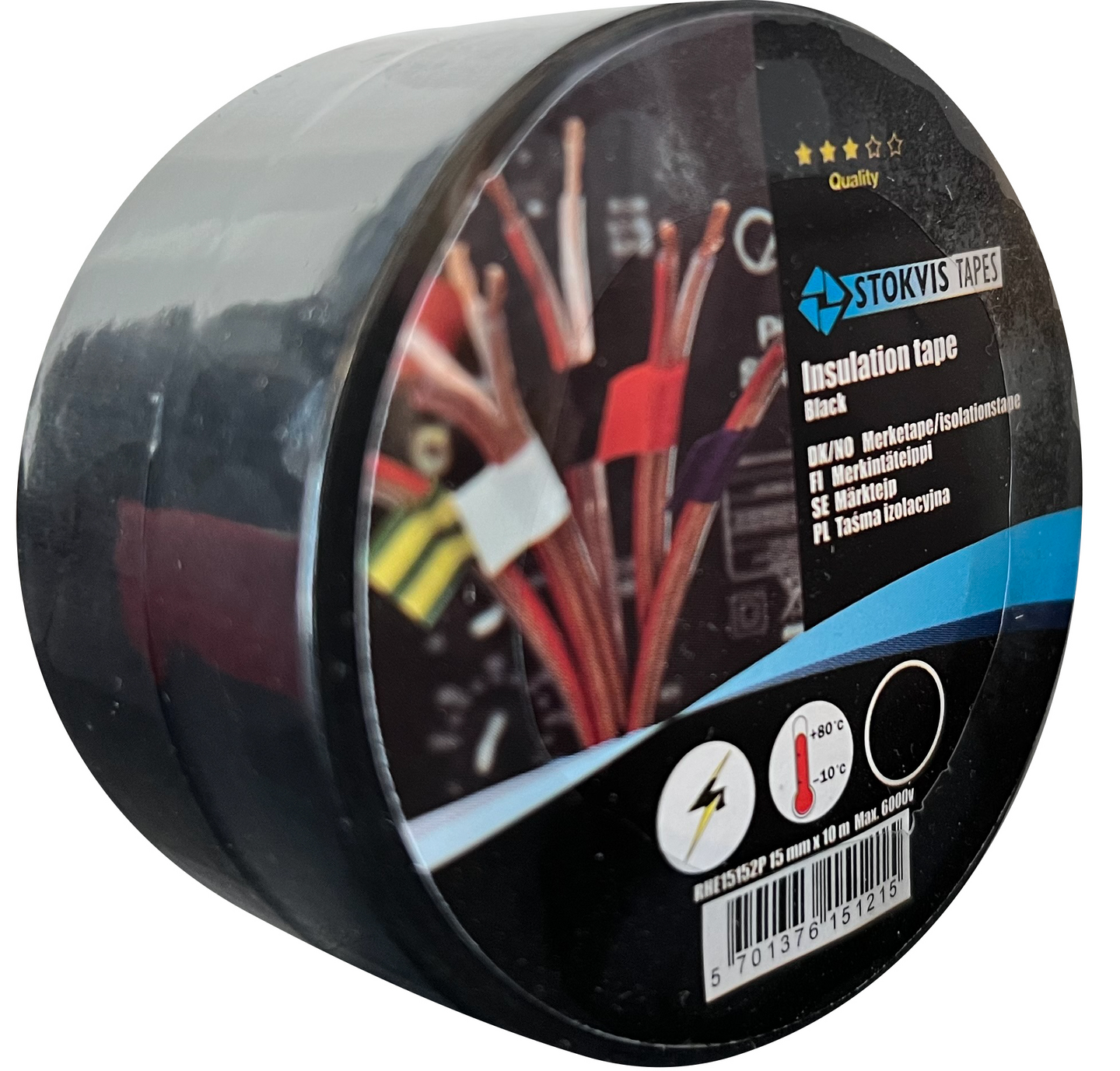 ELTEJP SVART 15MMX10M 15MM X10M