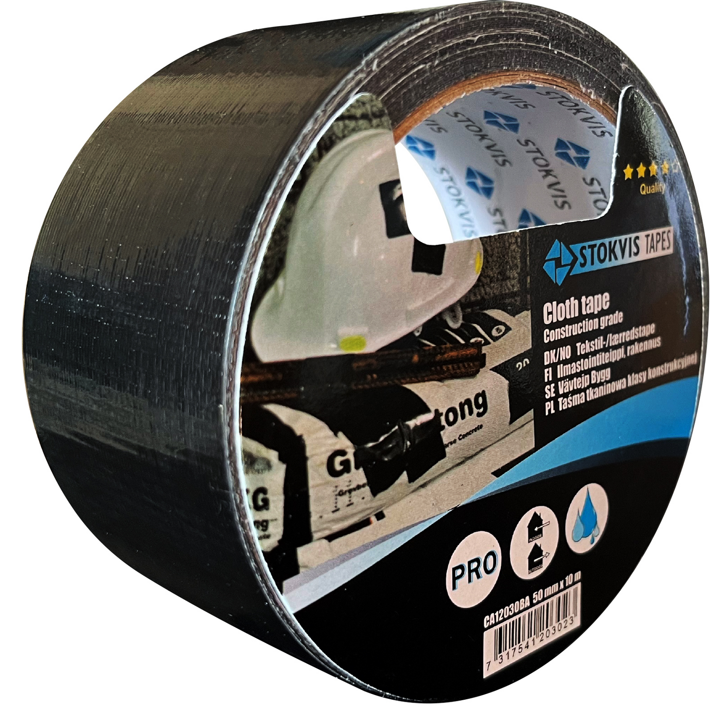 VÄVTEJP BYGG SVART 50MMX10M 50MM X 10M