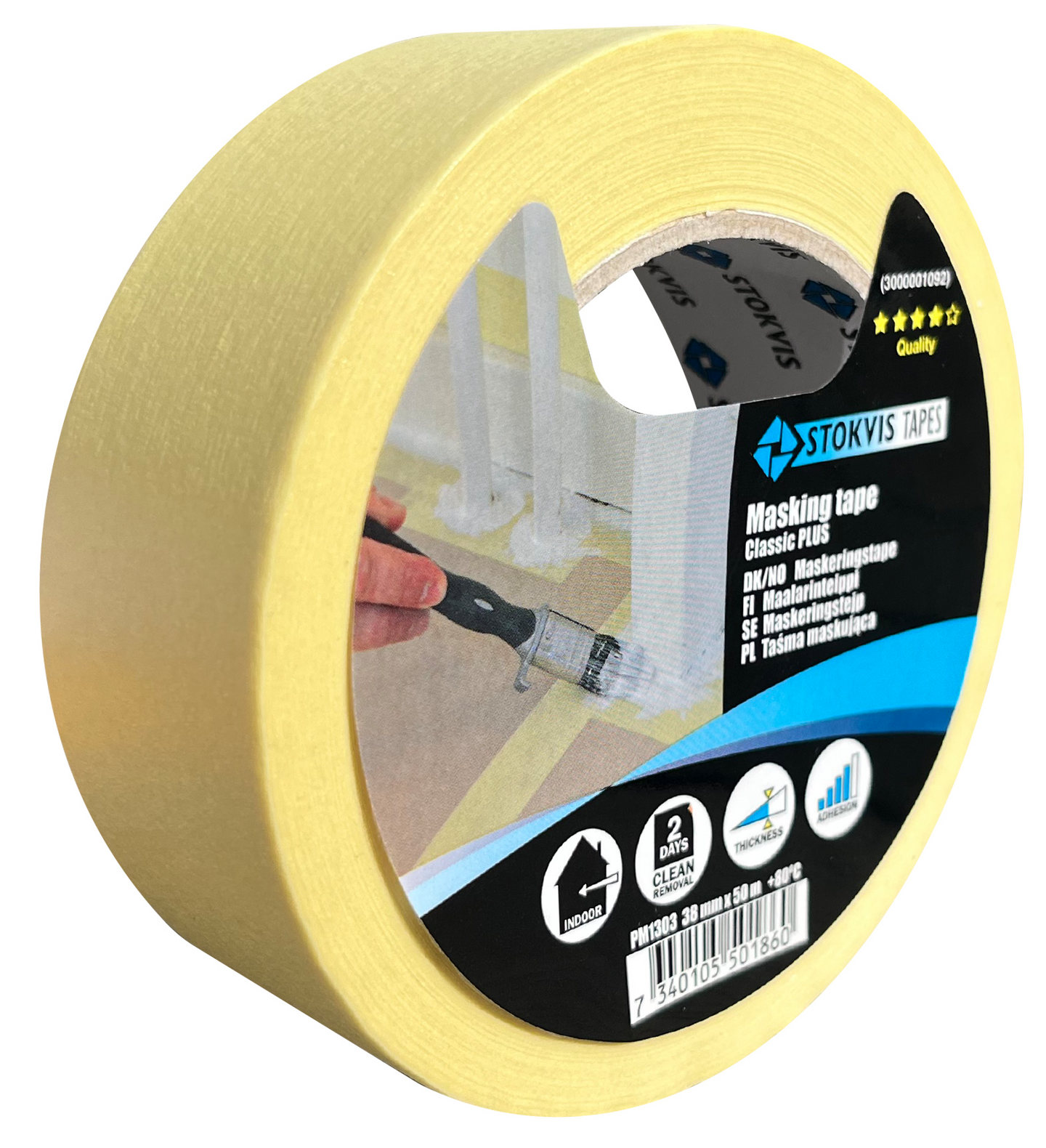 MASKERINGSTEJP 80GR 38MM 50M