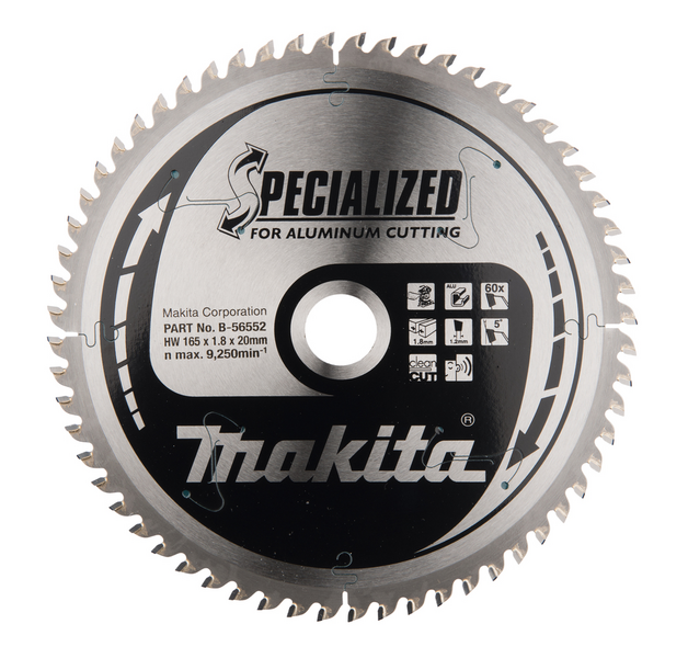 Pyörösahanterä Makita 165x20x1,8mm Z-60 alumiini