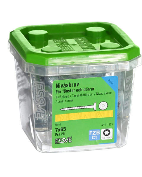 NIVÅSKRUV ESSVE FÖR KARMMONTAGE TX30/HEX20 FZB 7,0X65 20ST