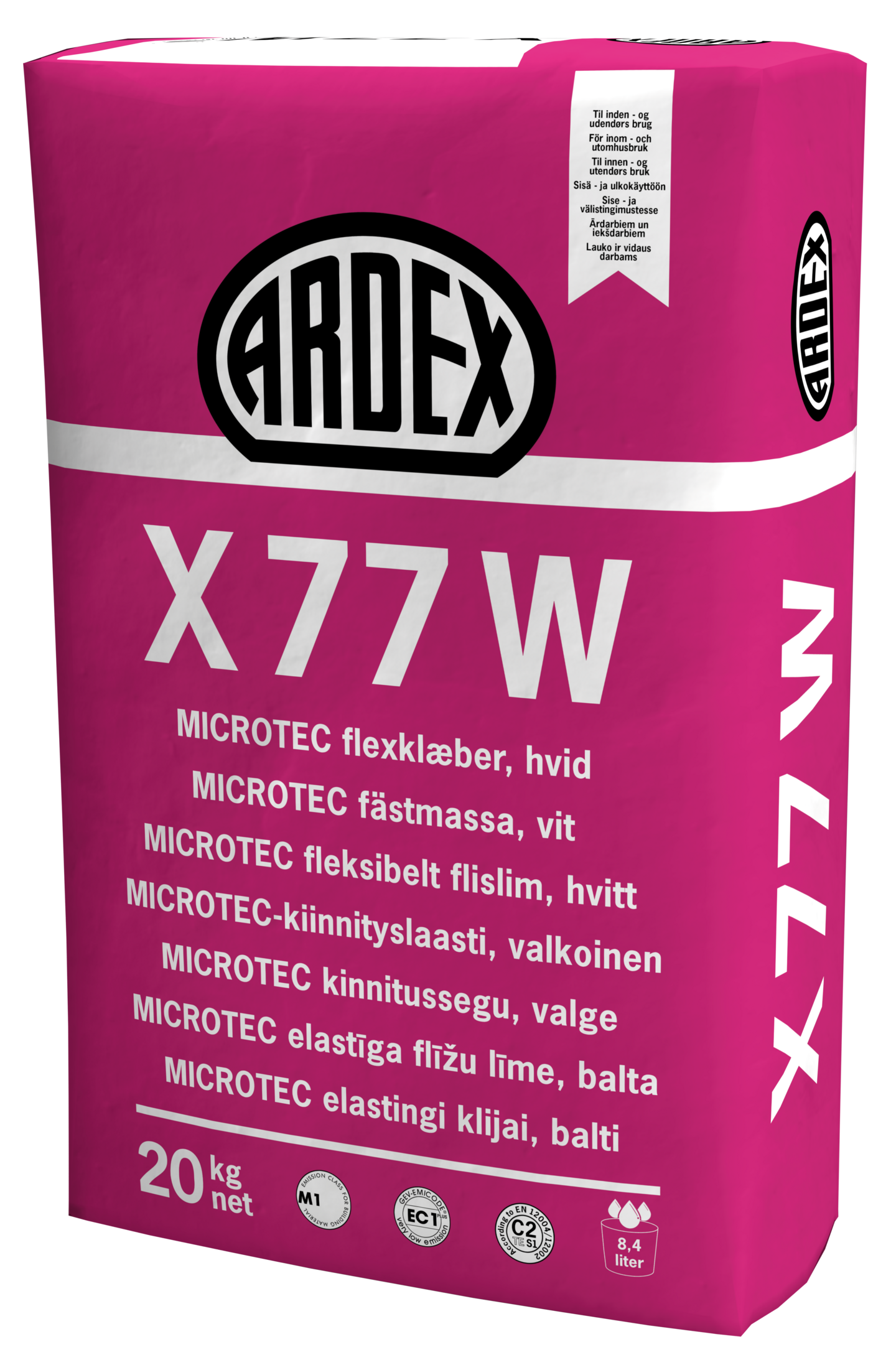 ARDEX KAKELFIX X77W VIT 20KG LAGRINGSTID 12MÅN ARDEX