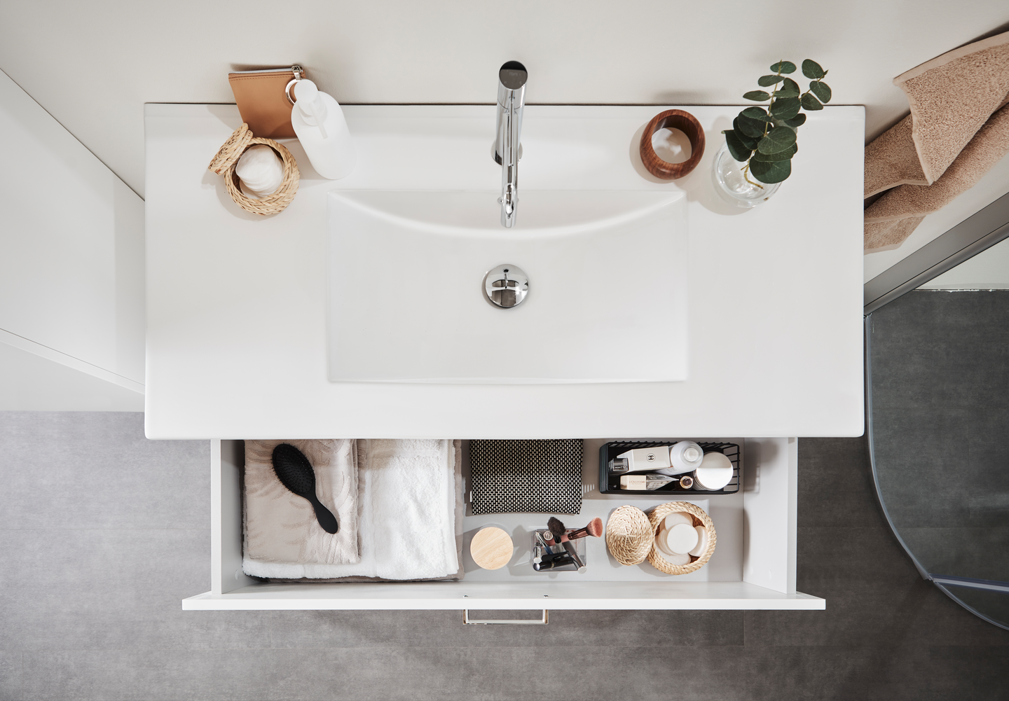 TVÄTTSTÄLLSSKÅP HAFA GO 1000 M VIT BLANK