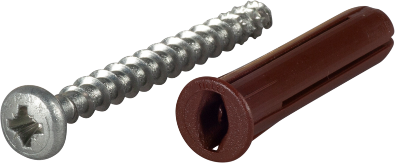 SKRUV ESSVE MED PLASTPLUGG BRUN 5X504ST