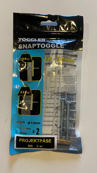 Levyankkuri Snaptoggle M6 10-92mm + pultit 2kpl