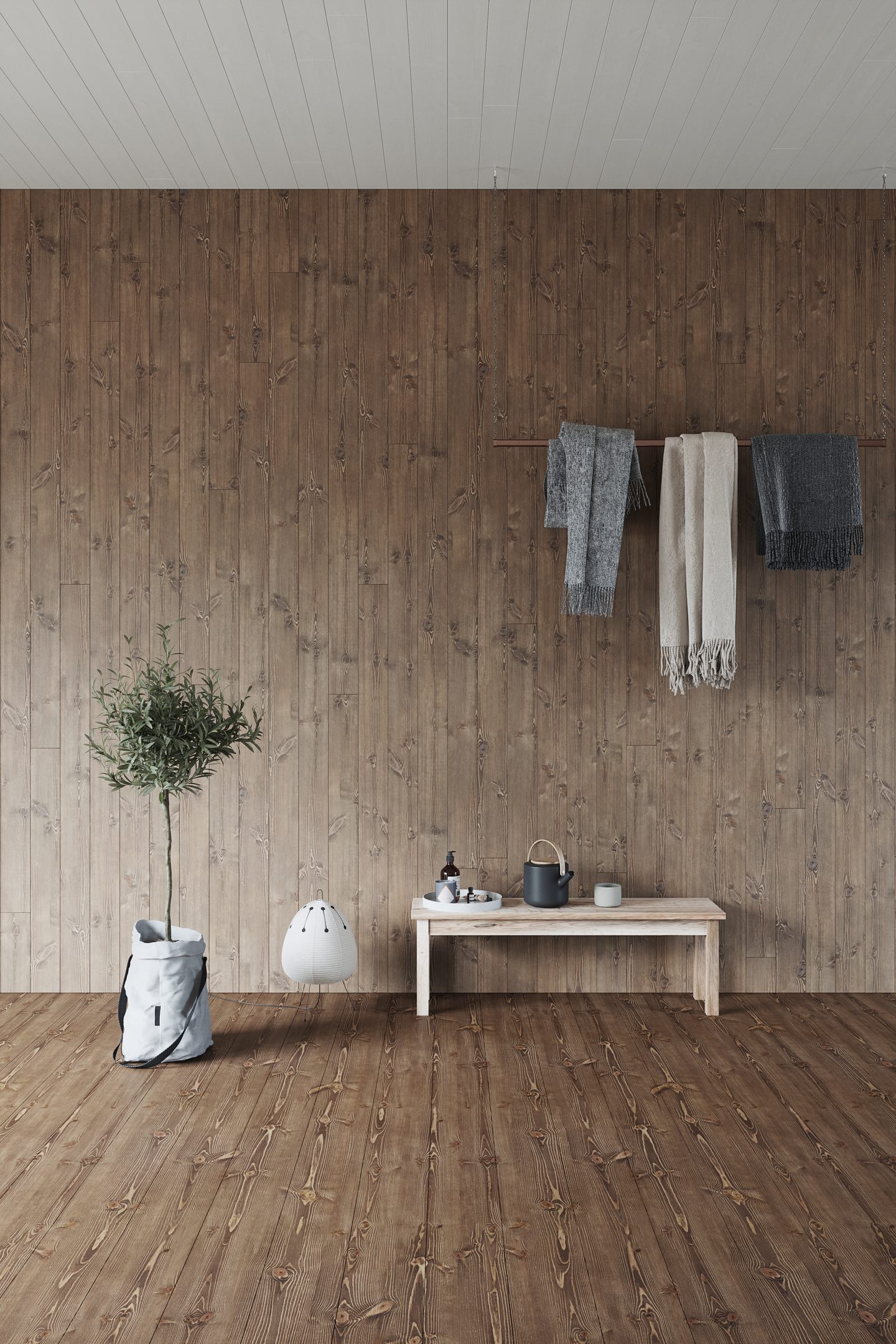 PANEL NORRLANDS TRÄ SLÄTSPONT BORSTAD BETSAD, BRUN 8% 15X118X4800