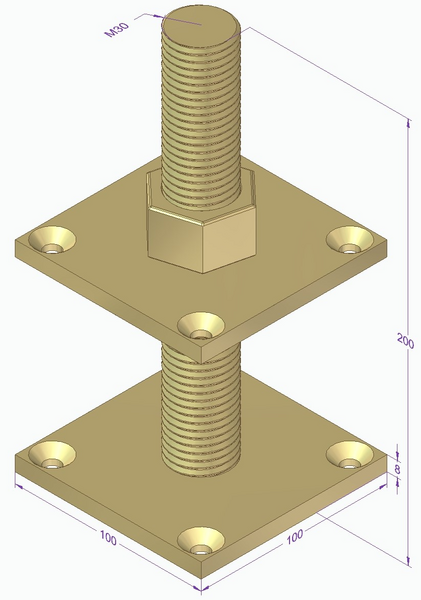 STOLPSKO JUSTERBAR 100X100X8,0