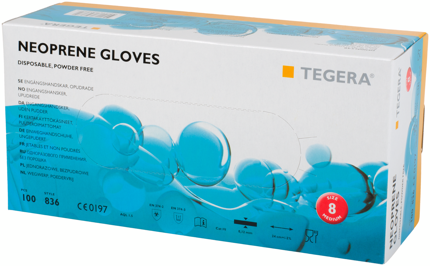 ENGÅNGSHANDSKE 836 TEGERA 8