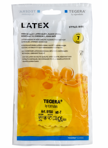 Käsineet TEGERA 8150 luonnonkumi keltainen