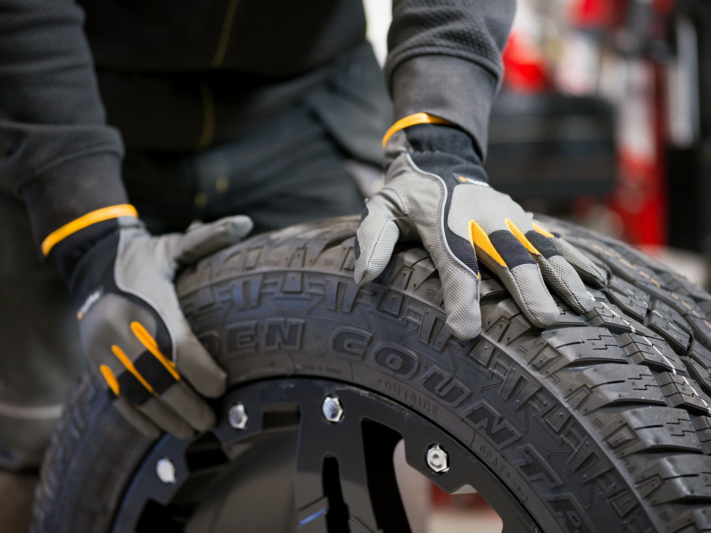 HANDSKE 9125 TEGERA  8 SMIDIG/SLITSTARK SVART/GRÅ