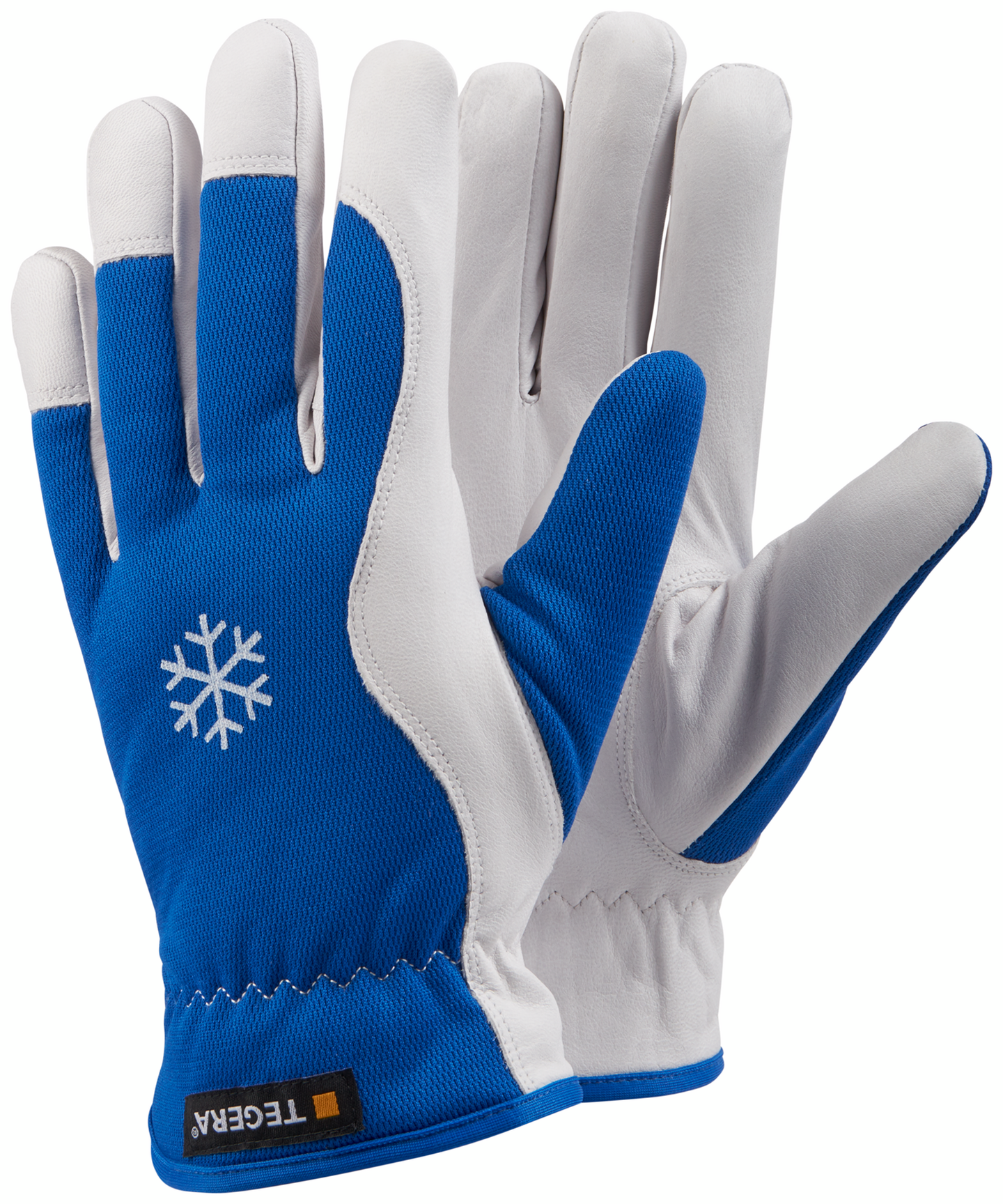VINTERHANDSKE  217 LÄDER  8 VIT/BLÅ