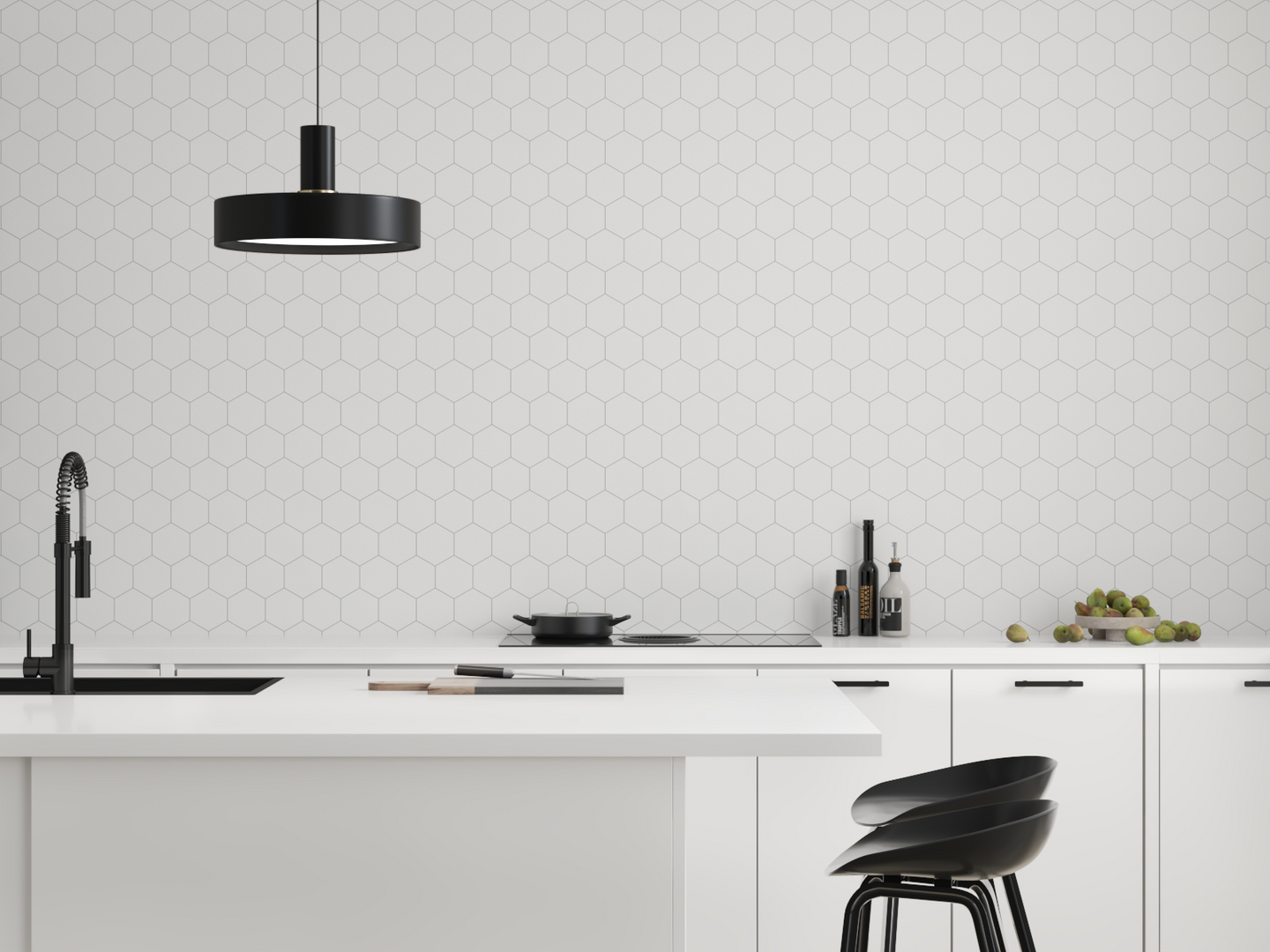 Sisustuslevy Fibo 2094-M71 S White Hexagon Marcato