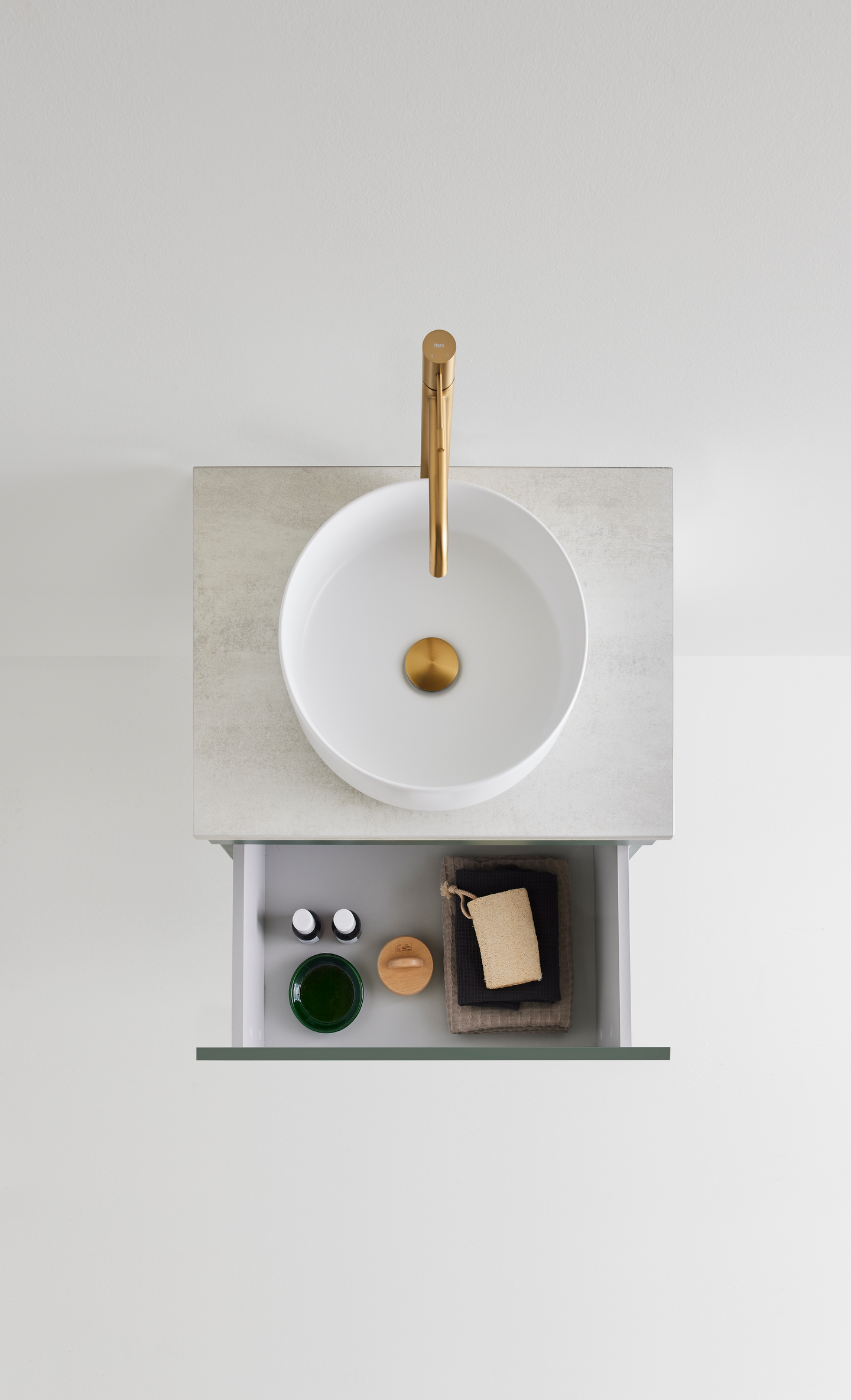 KOMMOD HAFA HAZE 1 LÅDA 600 GRÖN M BÄNKSKIVA+HANDFAT