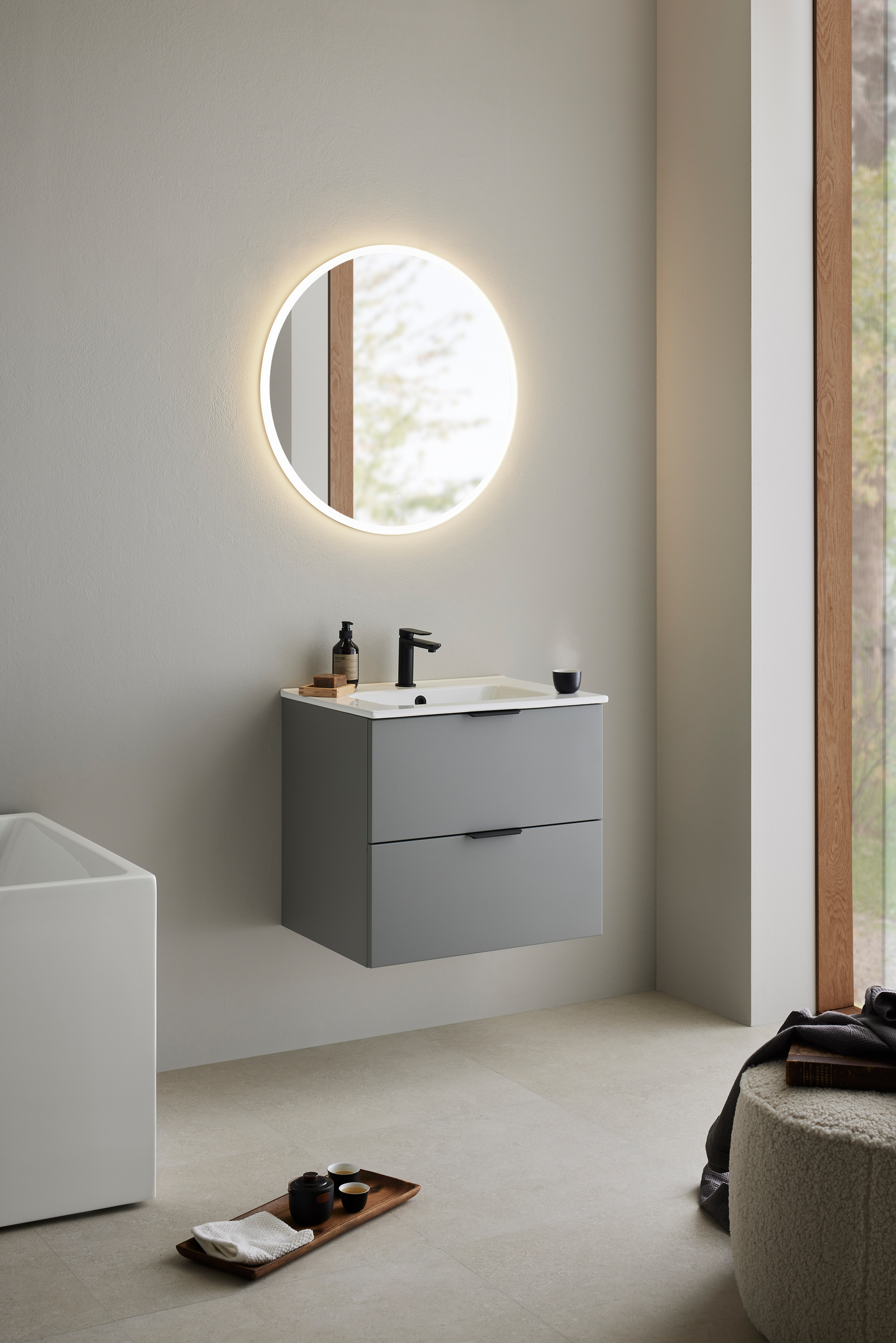 KOMMOD HAFA STORM 600 VARM GRÅ M, TVÄTTSTÄLL