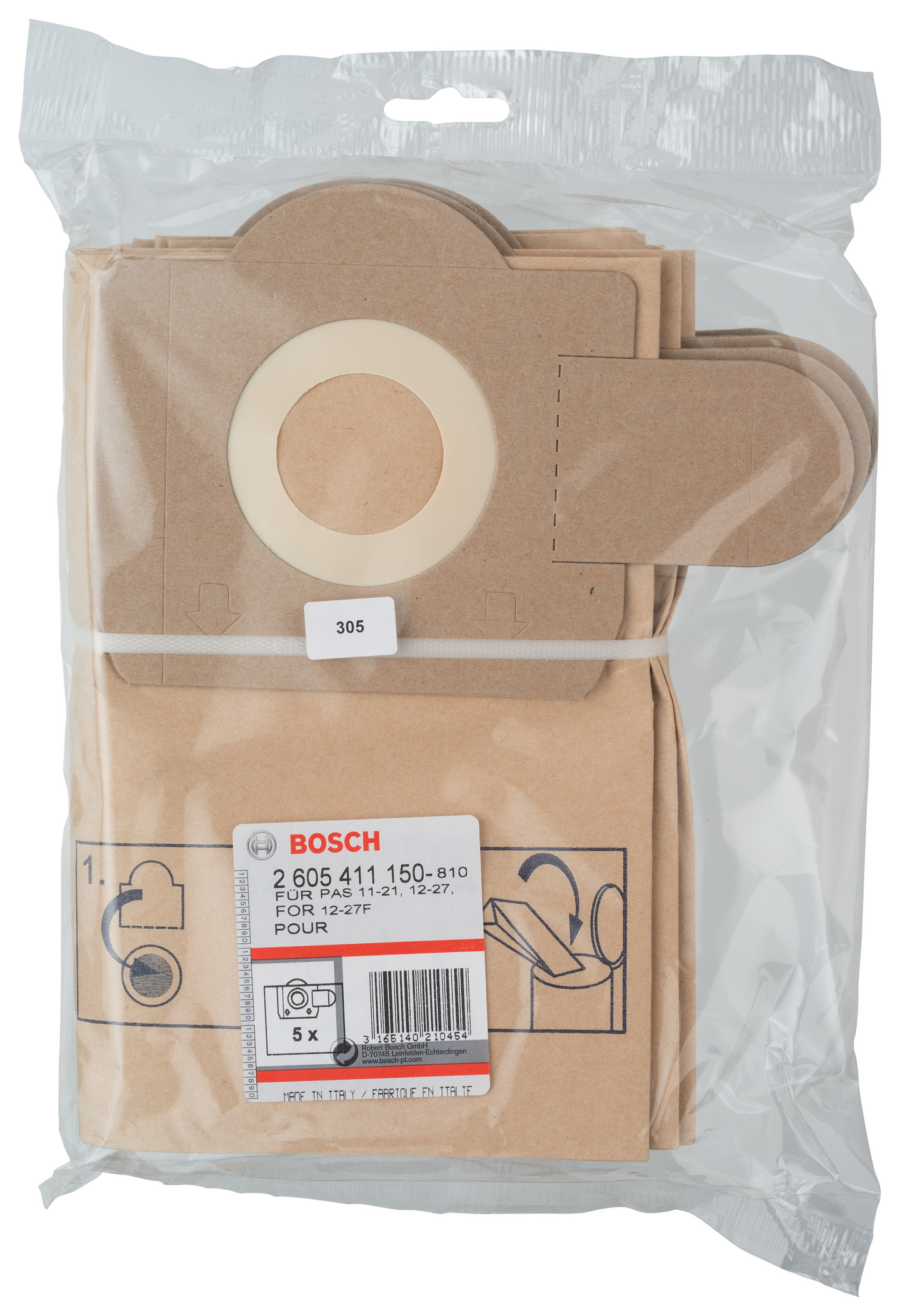Suodatinpussi Bosch PAS 11/12 paperi 5kpl