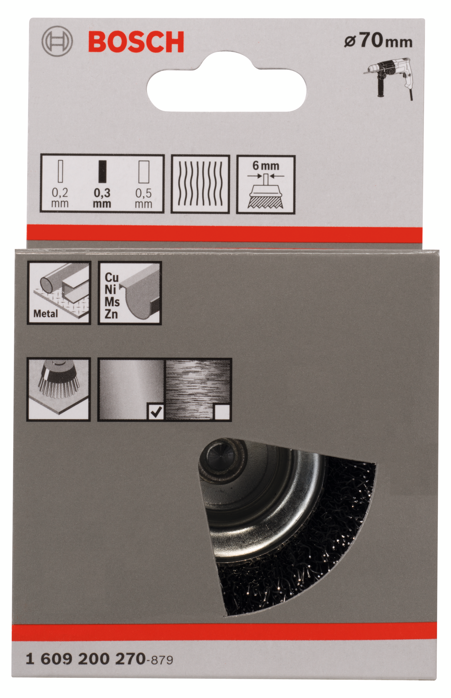 TOPPSTÅLBORSTE 70MM GROV