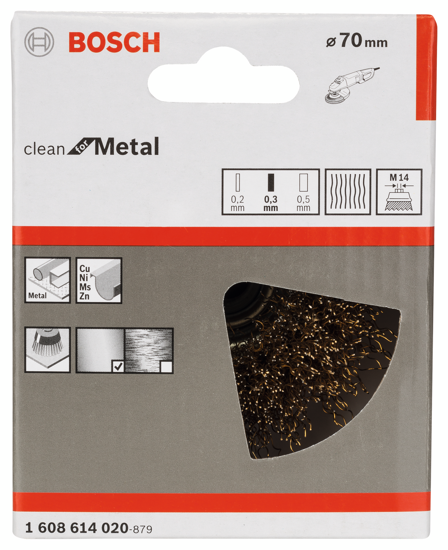 TOPPSTÅLBORSTE 70MM M14