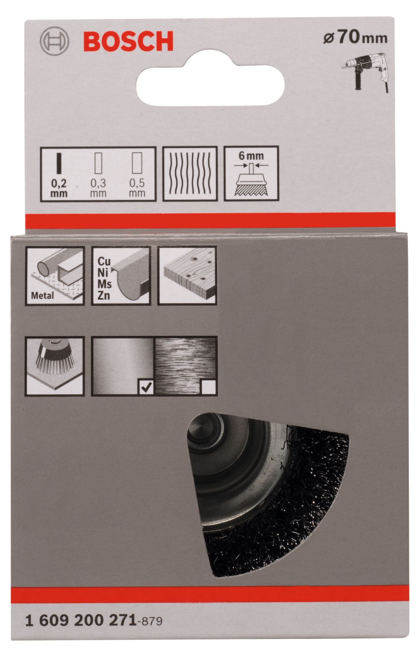 TOPPSTÅLBORSTE BOSCH 75MM FIN