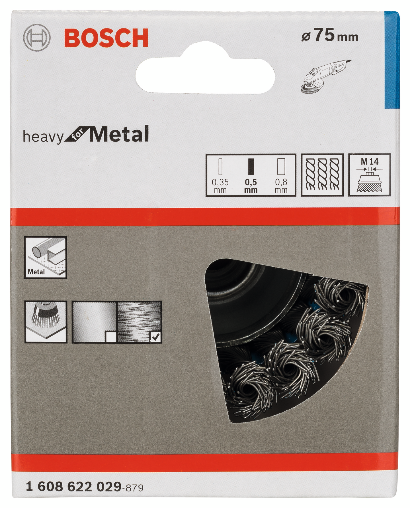 STÅLBORSTE 75MM M14 GÄNGA