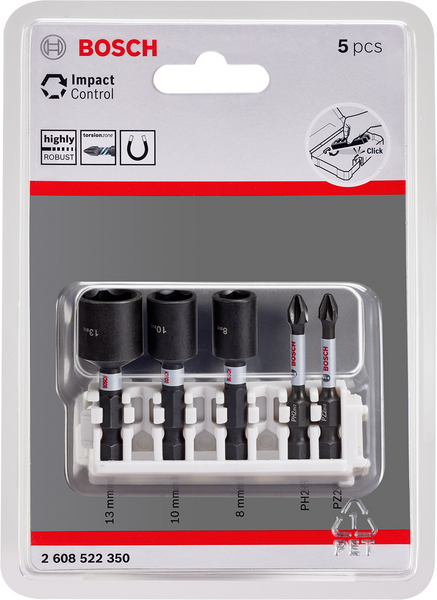 BITSSET BOSCH IMPACT M8/10/13 PH2 PZ2 110MM