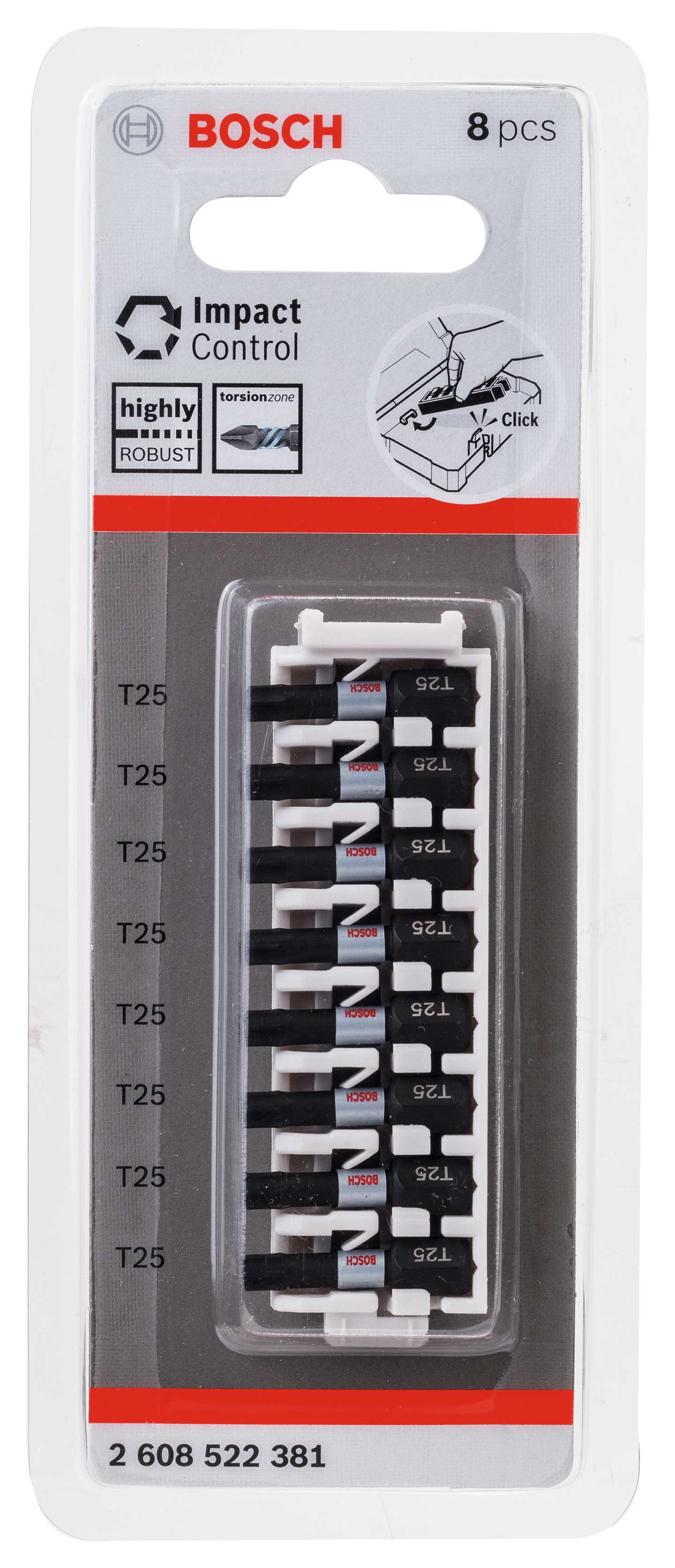 BITS BOSCH IMPACT T25 25MM 8ST