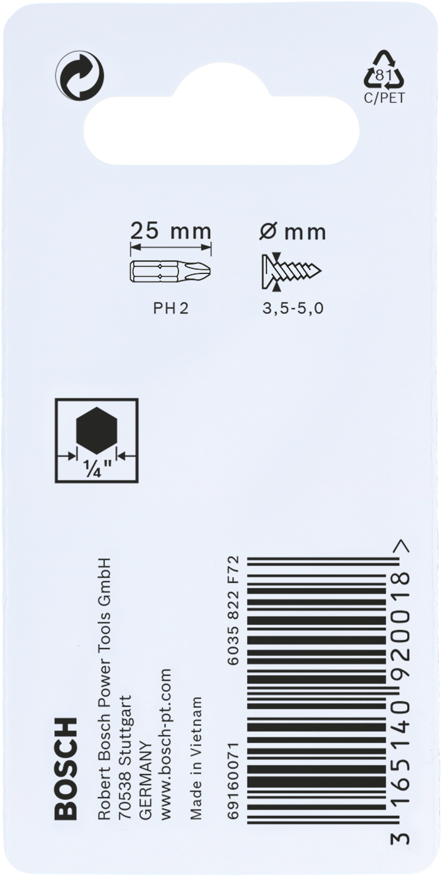 BITS BOSCH PH2 IMPACT 25MM 2ST