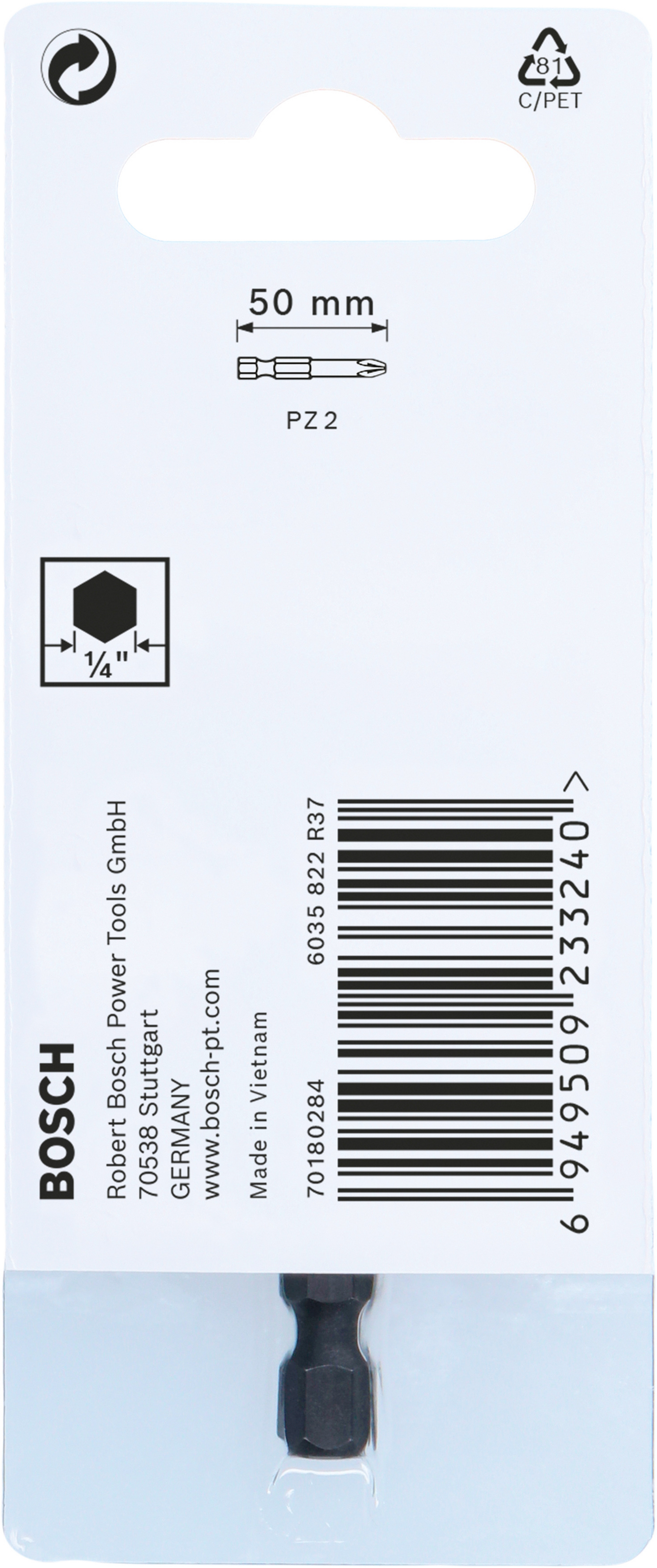 Ruuvauskärki Bosch PZ2 Impact Control 50mm