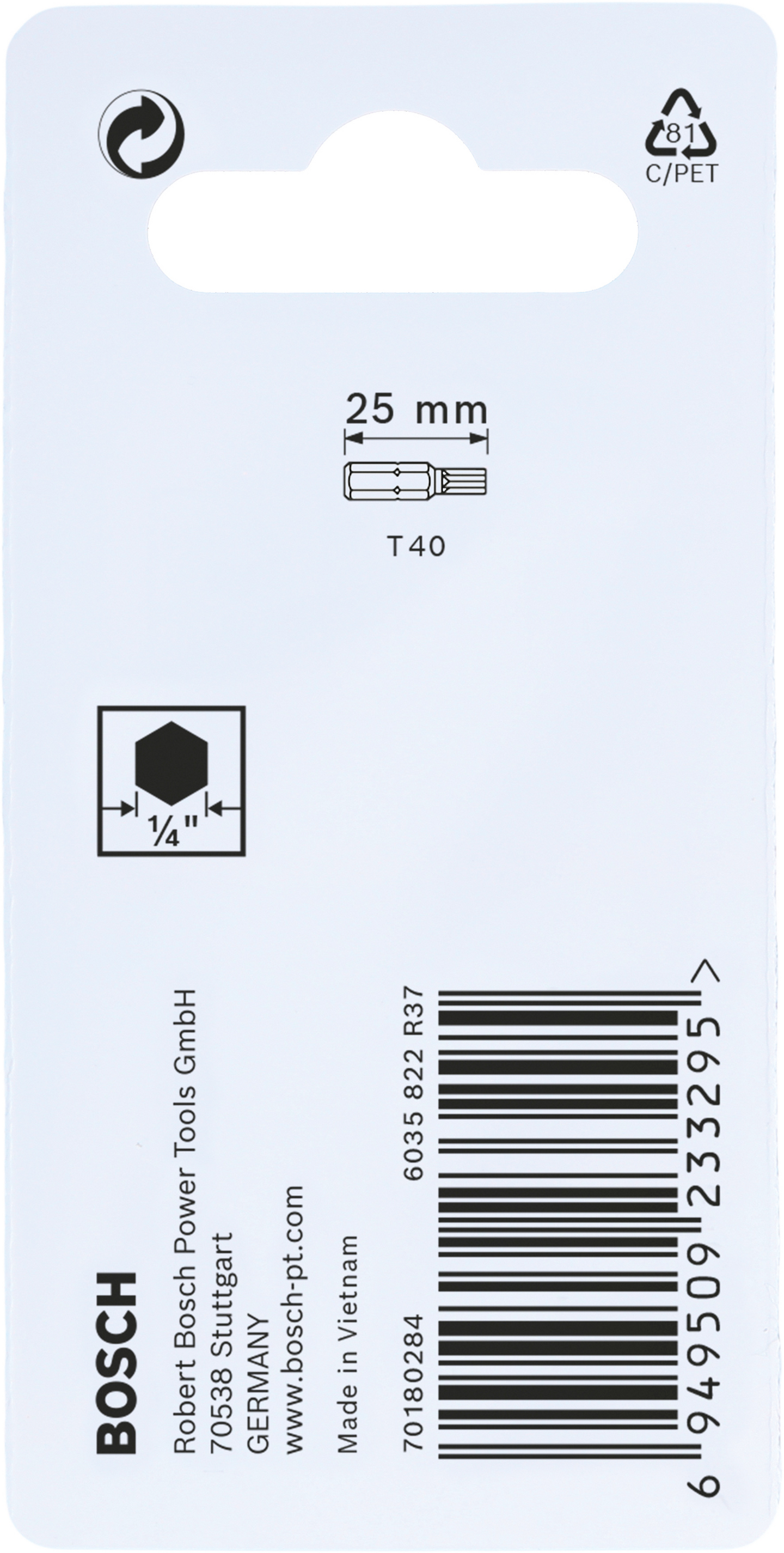 BITS T40 IMPACT 25MM 2ST