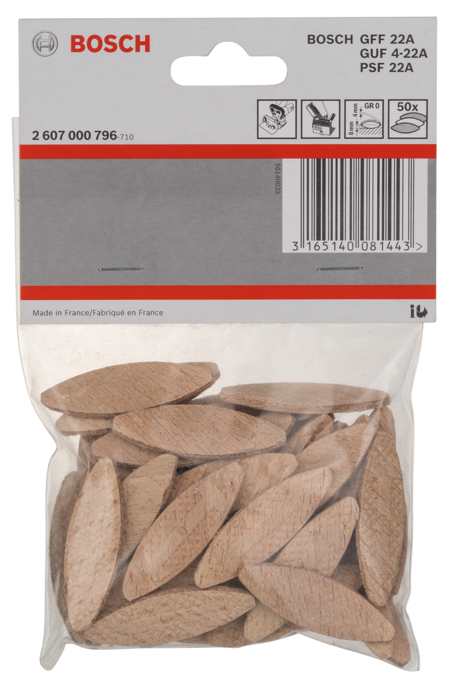 LAMELLKEX BOSCH GR 0 45X15X4MM 50ST