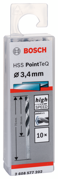 METALLBORR BOSCH POINTTEC HSS-R 3,4MM 10ST