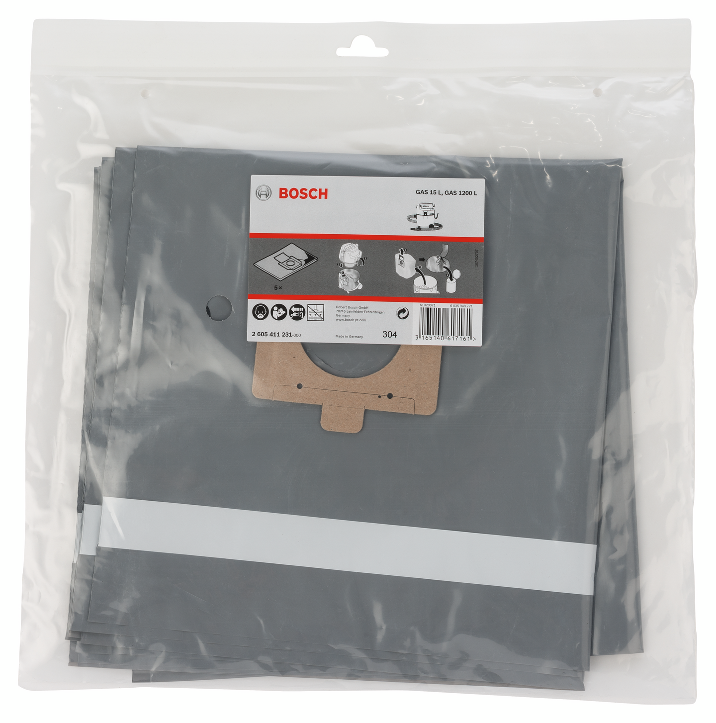 DAMMPÅSE BOSCH GAS PLAST 15L 5ST