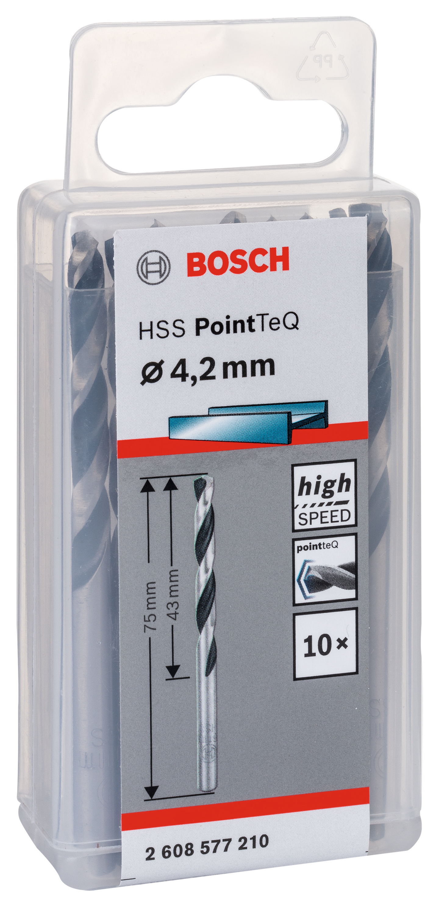 METALLBORR BOSCH POINTTEC HSS-R, 4,2MM 10ST