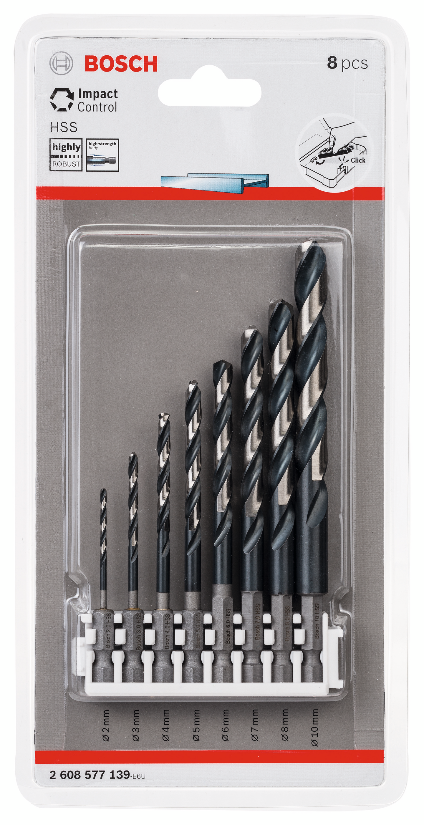 METALLBORRSET BOSCH HSS IMPACT 2-10MM 8DELAR 39